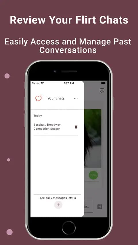 Flirt Pro mit gespeicherten Chatverläufen.