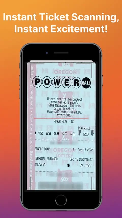LottoRead scannt einen Powerball-Schein.